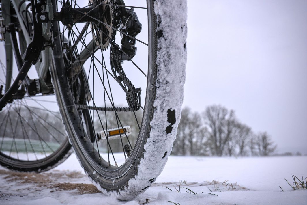 Fahrrad und Bahn auch bei Schnee